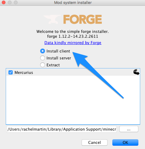 install forge on the new launcher for mac